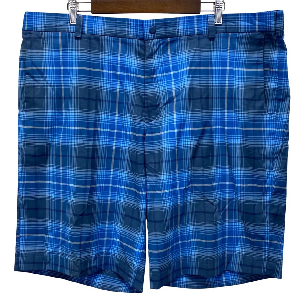 Nike Golf Tour Performance Tech Dri-FIT Plaid Shorts Mens 42 Blue 509182-496